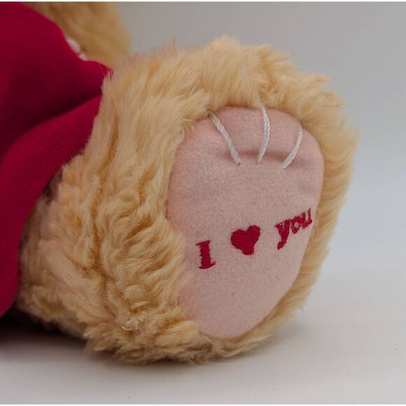 Vintage Cherished Teddies 1998 "Val" 14"Stuffed Plush Bear W/Red Dress & Bow Wit - Picture 4 of 8